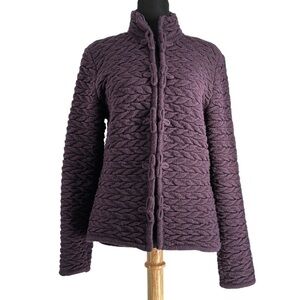 Arte Meche baby alpaca cardigan sweater pattern plum soft warm sz m